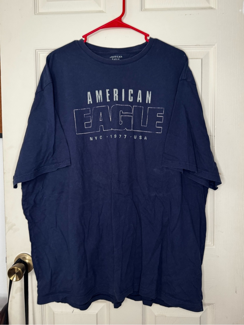 American Eagle Outfitters Navy Graphic Logo Short-Sleeve Tee - 3X